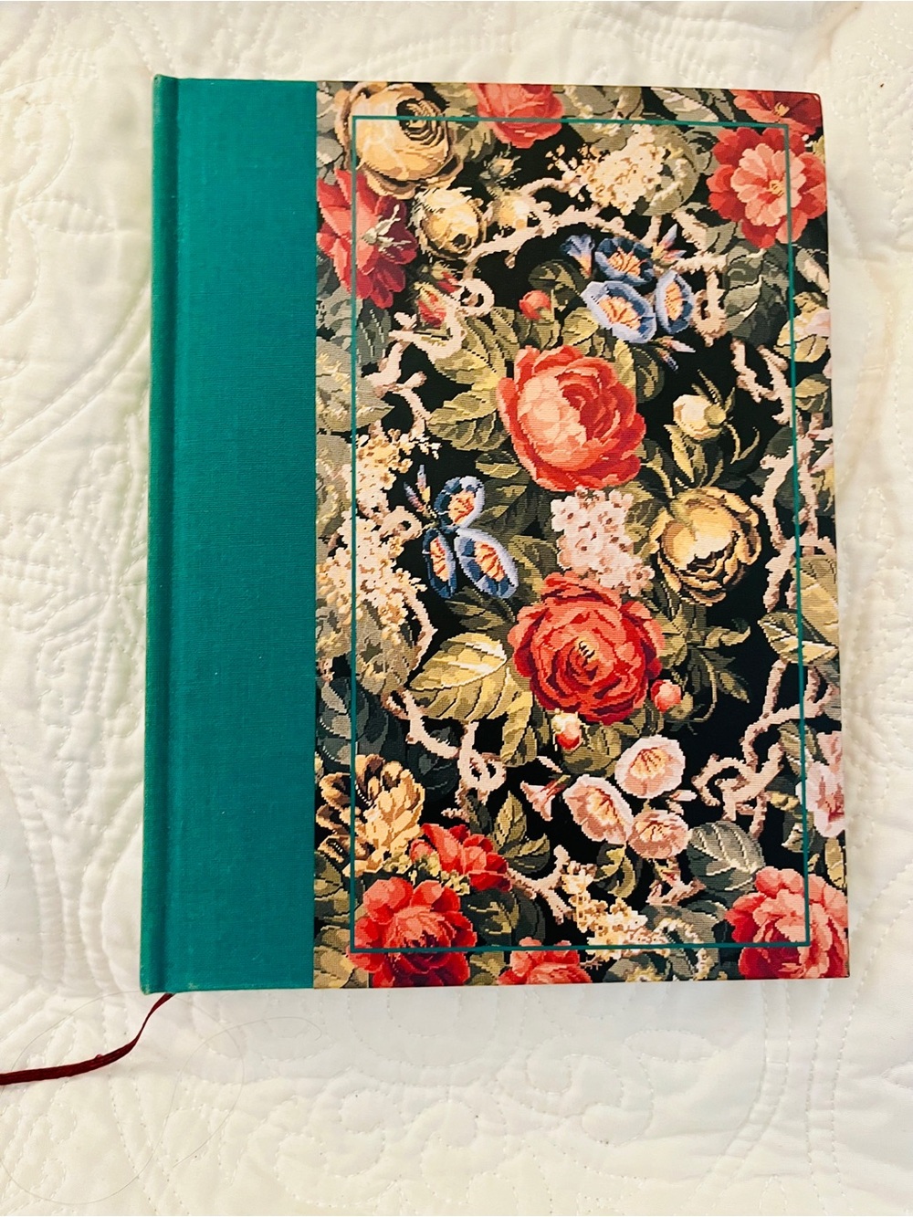 Victoria Magazine Floral Hardcover Journal with Teal Spine Unused 1989
